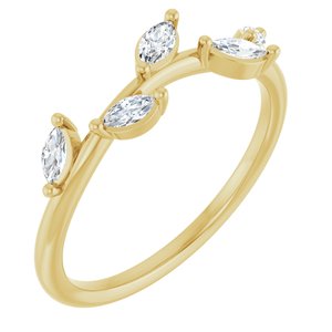 Ladies Natural Diamond Leaf Ring (I1, G-H) — 14K Yellow Gold