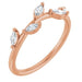 Ladies Natural Diamond Leaf Ring (I1, G-H) — 14K Rose Gold