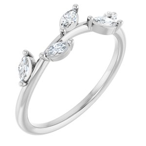 Ladies Natural Diamond Leaf Ring (SI2-SI3, G-H) — Platinum