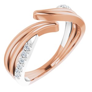 Ladies Natural Diamond Bypass Ring (I1, G-H) — 14K Rose/White Gold