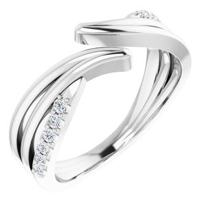 Ladies Natural Diamond Bypass Ring (I1, G-H) — Sterling Silver