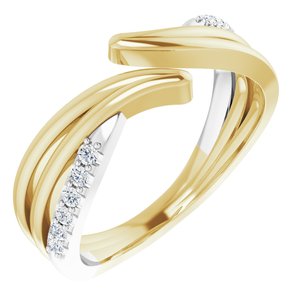 Ladies Natural Diamond Bypass Ring (I1, G-H) — 14K Yellow/White Gold