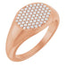 Ladies Natural Diamond Signet Ring (I1, G-H) — 14K Rose Gold
