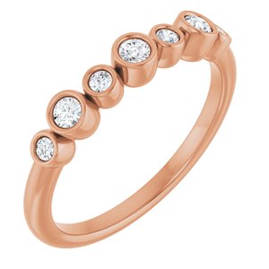 Ladies Natural Diamond Bezel-Set Ring (I1, G-H) — 14K Rose Gold