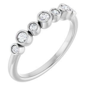 Ladies Natural Diamond Bezel-Set Ring (I1, G-H) — Sterling Silver