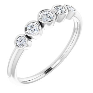 Ladies Natural Diamond Ring (I1, G-H) — 14K White Gold