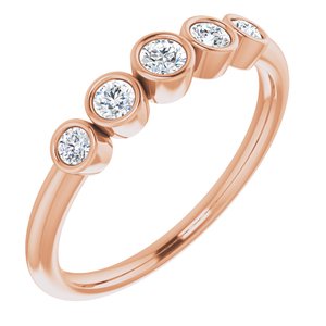 Ladies Natural Diamond Ring — 14K Rose Gold