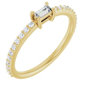 Ladies Natural Diamond Ring (SI2-SI3, G-H) — 14K Yellow Gold