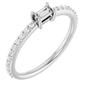 Ladies Natural Diamond Ring (SI2-SI3, G-H) — 14K White Gold