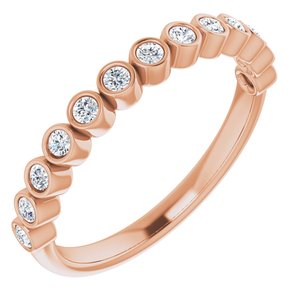 Ladies Natural Diamond Ring — 14K Rose Gold