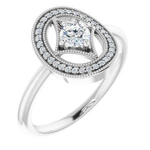Ladies Natural Diamond Ring (I1, G-H) — 14K White Gold