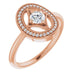 Ladies Natural Diamond Ring (I1, G-H) — 14K Rose Gold