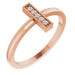 Ladies Natural Diamond Bar Ring — 14K Rose Gold