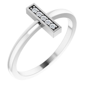 Ladies Natural Diamond Bar Ring — Platinum
