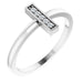 Ladies Natural Diamond Bar Ring (I1, G-H) — 14K White Gold