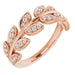 Ladies Natural Diamond Leaf Ring (I1, G-H) — 14K Rose Gold