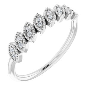 Ladies Natural Diamond Leaf Ring (SI2-SI3, G-H) — Platinum