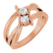 Ladies Natural Diamond Two-Stone Ring (I1, G-H) — 14K Rose Gold