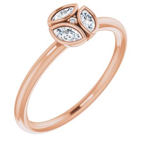 Ladies Natural Diamond Ring (I1, G-H) — 14K Rose Gold