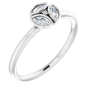 Ladies Natural Diamond Ring (I1, G-H) — Sterling Silver