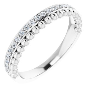 Ladies Natural Diamond Beaded Ring (SI2-SI3, G-H) — Platinum