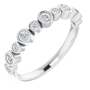 Ladies Natural Diamond Ring (I1, G-H) — 14K White Gold