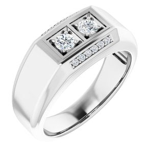 Ladies Natural Diamond Ring (I1, G-H) — 14K White Gold
