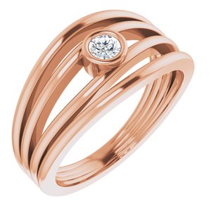 Ladies Natural Diamond Ring (I1, G-H) — 14K Rose Gold
