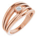 Ladies Natural Diamond Ring (I1, G-H) — 14K Rose Gold