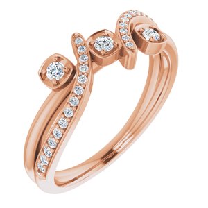 Ladies Natural Diamond Ring (I1, G-H) — 14K Rose Gold