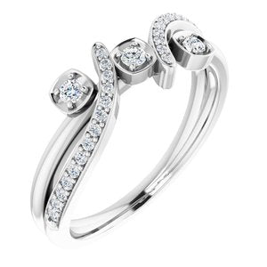 Ladies Natural Diamond Ring (I1, G-H) — 14K White Gold