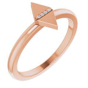 Ladies Natural Diamond Geometric Ring (I1, G-H) — 14K Rose Gold