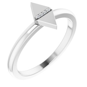 Ladies Natural Diamond Geometric Ring (I1, G-H) — Sterling Silver