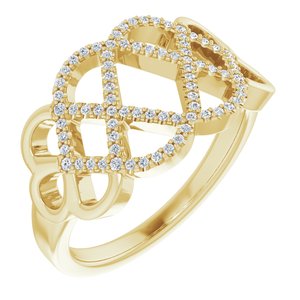 Ladies Diamond Woven Ring (I1, G-H) — 14K Yellow Gold