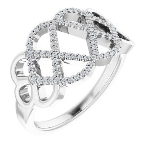 Ladies Diamond Woven Ring (SI2-SI3, G-H) — Platinum
