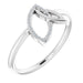 Ladies Natural Diamond Double Leaf Ring (I1, G-H) — Sterling Silver