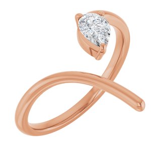 Ladies Natural Diamond Negative Space Ring (I1, GHI) — 14K Rose Gold