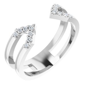 Ladies Natural Diamond Geometric Ring (I1, G-H) — 14K White Gold