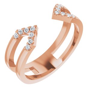 Ladies Natural Diamond Geometric Ring (I1, G-H) — 14K Rose Gold