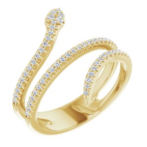 Ladies Natural Diamond Snake Ring (I1, G-H) — 14K Yellow Gold