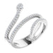 Ladies Natural Diamond Snake Ring (I1, G-H) — Sterling Silver