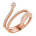 Ladies Natural Diamond Snake Ring (I1, G-H) — 14K Rose Gold
