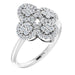 Ladies Natural Diamond Clover Ring (SI2-SI3, G-H) — Platinum