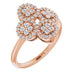 Ladies Natural Diamond Clover Ring (I1, G-H) — 14K Rose Gold