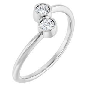 Ladies Natural Diamond Two-Stone Ring (I1, G-H) — 14K White Gold