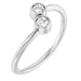 Ladies Natural Diamond Two-Stone Ring (I1, G-H) — 14K White Gold