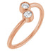 Ladies Natural Diamond Two-Stone Ring (I1, G-H) — 14K Rose Gold