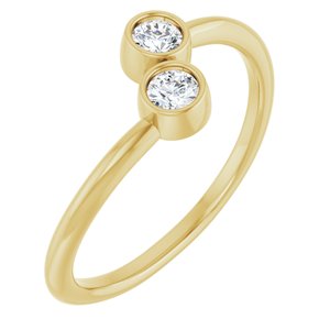 Ladies Natural Diamond Two-Stone Ring (I1, G-H) — 14K Yellow Gold