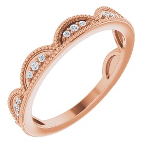 Ladies Natural Diamond Stackable Ring (I1, G-H) — 14K Rose Gold
