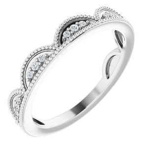 Ladies Natural Diamond Stackable Ring (I1, G-H) — Sterling Silver
